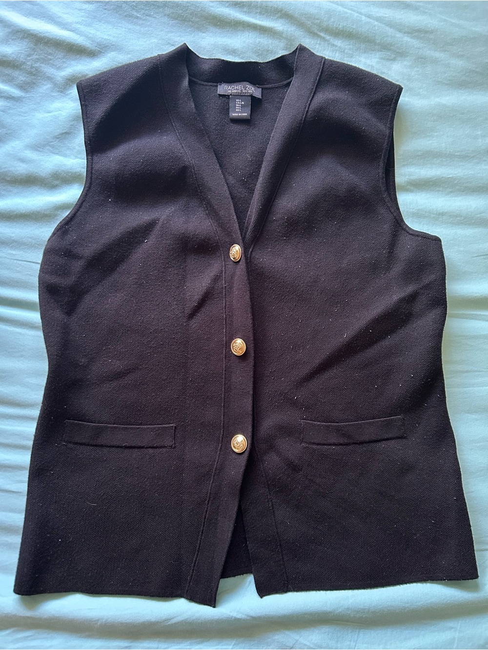 Rachel Zoe Black Knit Sweater Vest and Wide-Leg Lounge Pants